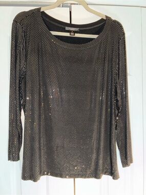 Black St John “caviar” sequin top, size XL great condition
